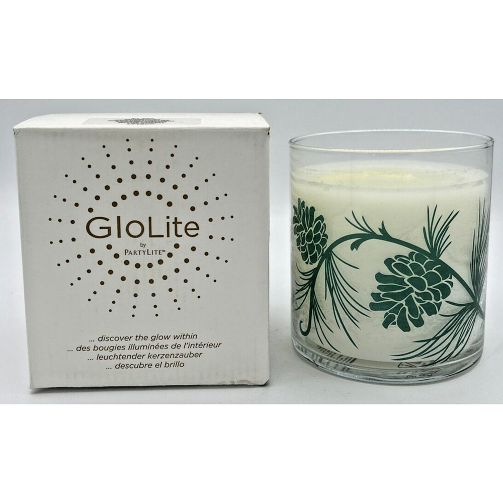 Partylite Glo-Lite Jar Emerald Balsam Candle New in Box P2C/G28565